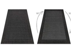 Sisal Tapijt Timo 5000 Buitenshuis Kader Zwart 80X150 Cm-RugsX Hot