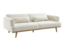 Slaapbank 3 Zitplaatsen Klik-Klakmechanisme Witte Bouclestof Esme-Vente-unique Outlet