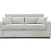 Slaapbank 4 Zitplaatsen Met Stoffen Bekleding In Cremewit Snel Ombouwbaar Matrasbreedte: 160 Cm Matrasdikte: 18 Cm Mondovi-Vente-unique