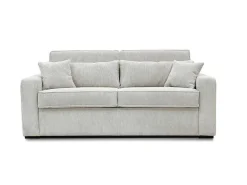 Slaapbank 4 Zitplaatsen Met Stoffen Bekleding In Cremewit Snel Ombouwbaar Matrasbreedte: 160 Cm Matrasdikte: 18 Cm Mondovi-Vente-unique