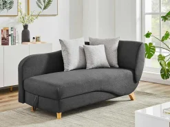 Slaapbank Van Antraciete Stof Met Opbergruimte - Hoek Links - Penelope-Vente-unique Discount