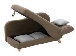 Slaapbank Van Bruine Stof Met Opbergruimte - Hoek Links - Penelope-Vente-unique New