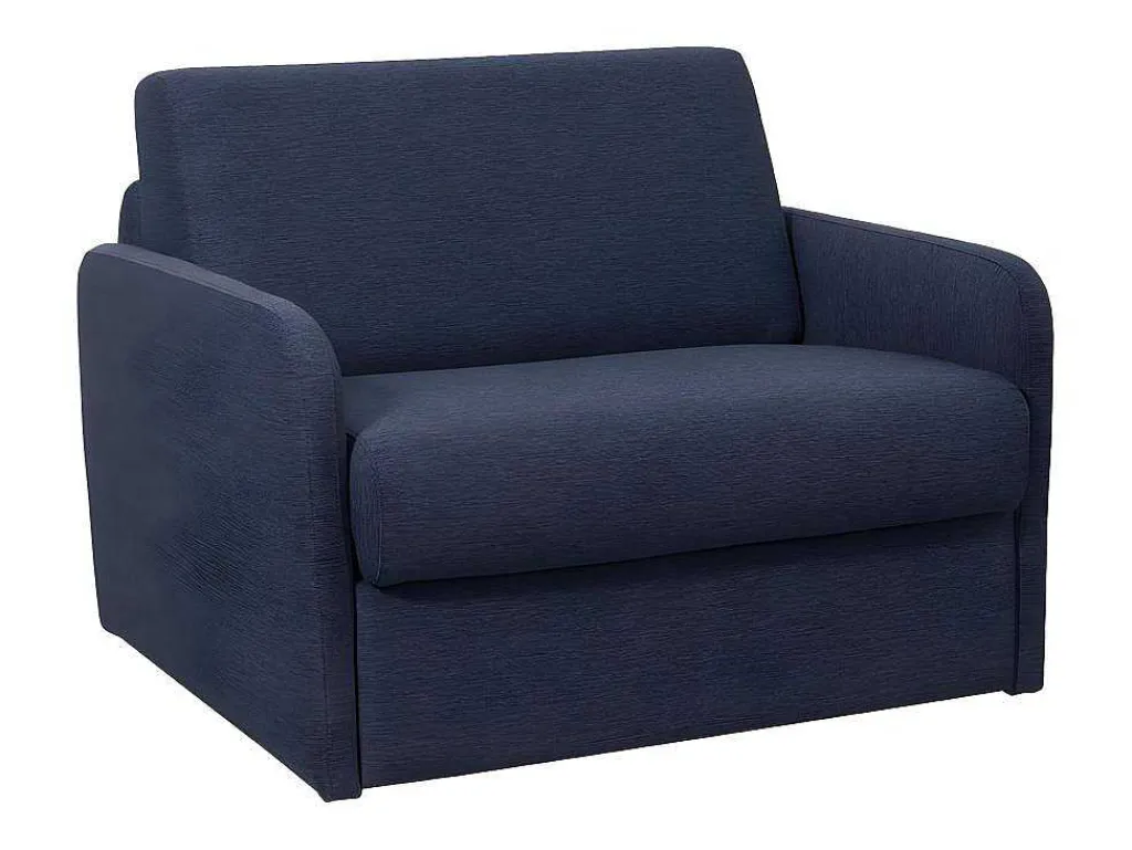 Slaapfauteuil Met Matras Van Stof Nadoa - Slaapafmeting 70 Cm - Blauw-Vente-unique Clearance