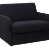 Slaapfauteuil Met Matras Van Stof Nadoa - Slaapafmeting 100 Cm - Donkergrijs-Vente-unique Clearance
