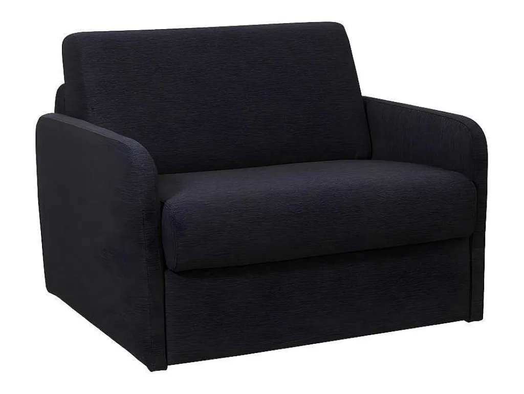 Slaapfauteuil Met Matras Van Stof Nadoa - Slaapafmeting 100 Cm - Donkergrijs-Vente-unique Clearance
