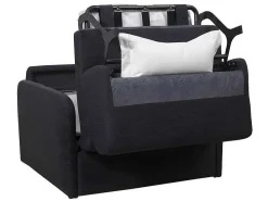 Slaapfauteuil Met Matras Van Stof Nadoa - Slaapafmeting 100 Cm - Donkergrijs-Vente-unique Clearance