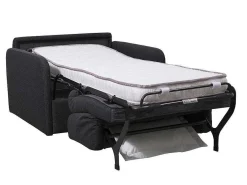 Slaapfauteuil Met Matras Van Stof Nadoa - Slaapafmeting 100 Cm - Donkergrijs-Vente-unique Clearance