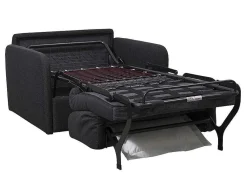 Slaapfauteuil Met Matras Van Stof Nadoa - Slaapafmeting 100 Cm - Donkergrijs-Vente-unique Clearance