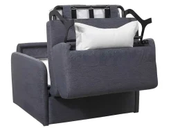 Slaapfauteuil Met Matras Van Stof Nadoa - Slaapafmeting 70 Cm - Antraciet-Vente-unique
