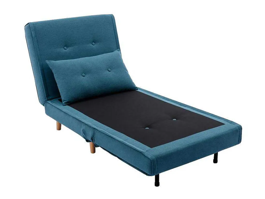 Slaapfauteuil Van Blauwe Stof Uribia-Vente-unique Online