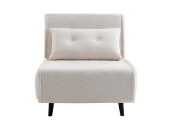 Slaapfauteuil Van Ivoorwitte Bouclestof Uribia-Vente-unique Online