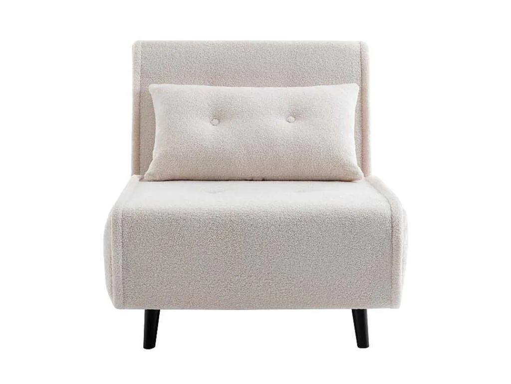 Slaapfauteuil Van Ivoorwitte Bouclestof Uribia-Vente-unique Online