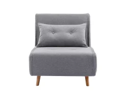 Slaapfauteuil Van Lichtgrijze Stof Uribia-Vente-unique New