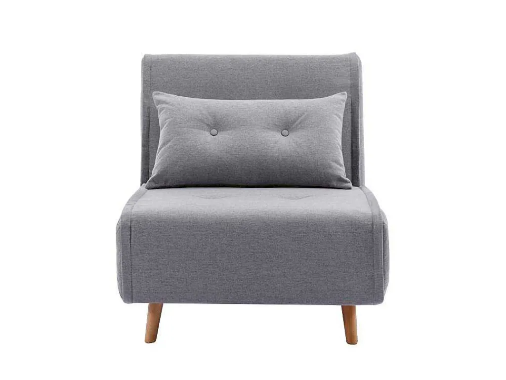 Slaapfauteuil Van Lichtgrijze Stof Uribia-Vente-unique New