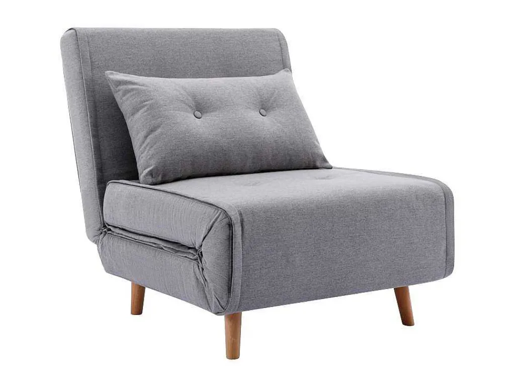 Slaapfauteuil Van Lichtgrijze Stof Uribia-Vente-unique New