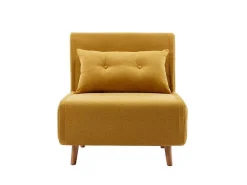 Slaapfauteuil Van Mosterdgele Stof Uribia-Vente-unique