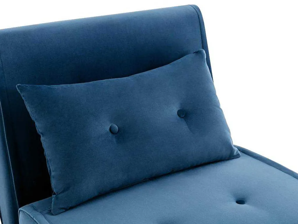 Slaapfauteuil Van Nachtblauw Velours Uribia-Vente-unique Clearance
