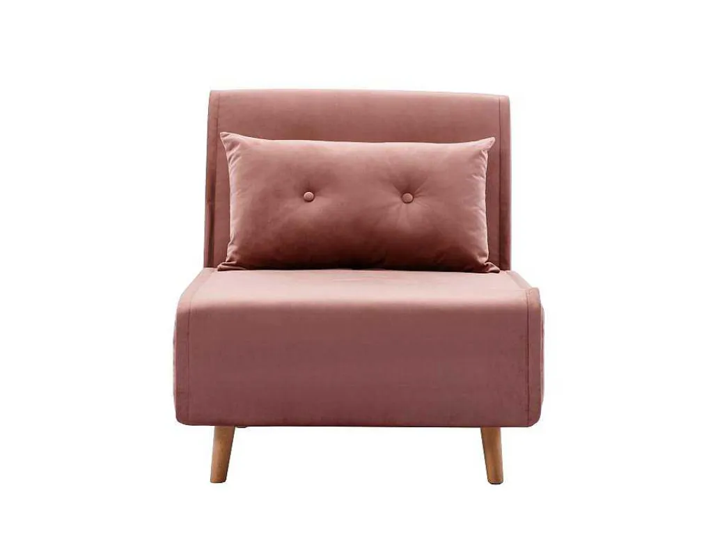 Slaapfauteuil Van Poederroze Velours Uribia-Vente-unique Hot
