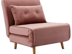 Slaapfauteuil Van Poederroze Velours Uribia-Vente-unique Hot