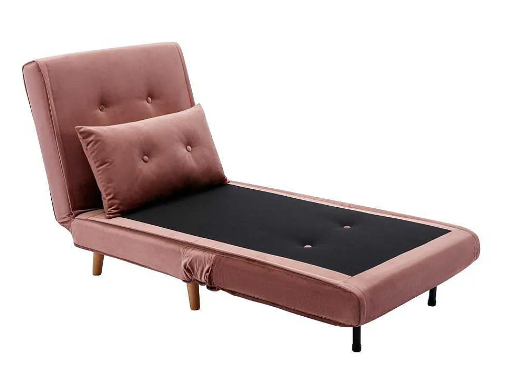 Slaapfauteuil Van Poederroze Velours Uribia-Vente-unique Hot