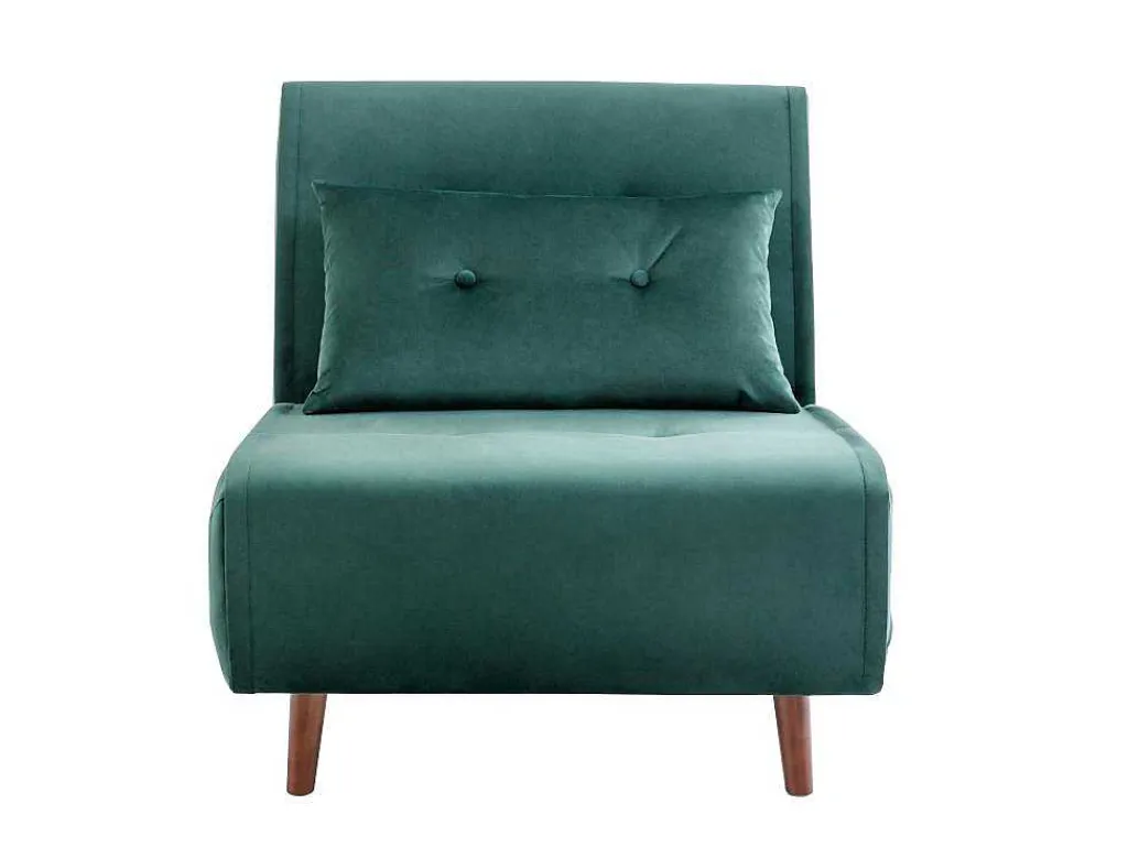 Slaapfauteuil Van Spargroen Velours Uribia-Vente-unique Outlet
