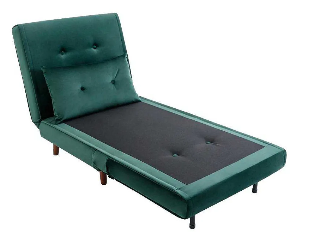 Slaapfauteuil Van Spargroen Velours Uribia-Vente-unique Outlet