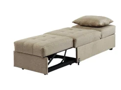 Slaapfauteuil Van Stof Lesna - Beige-Vente-unique Clearance