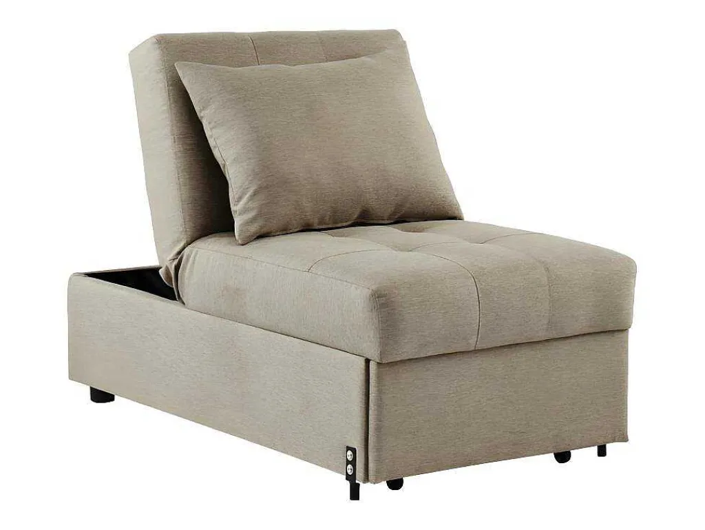 Slaapfauteuil Van Stof Lesna - Beige-Vente-unique Clearance