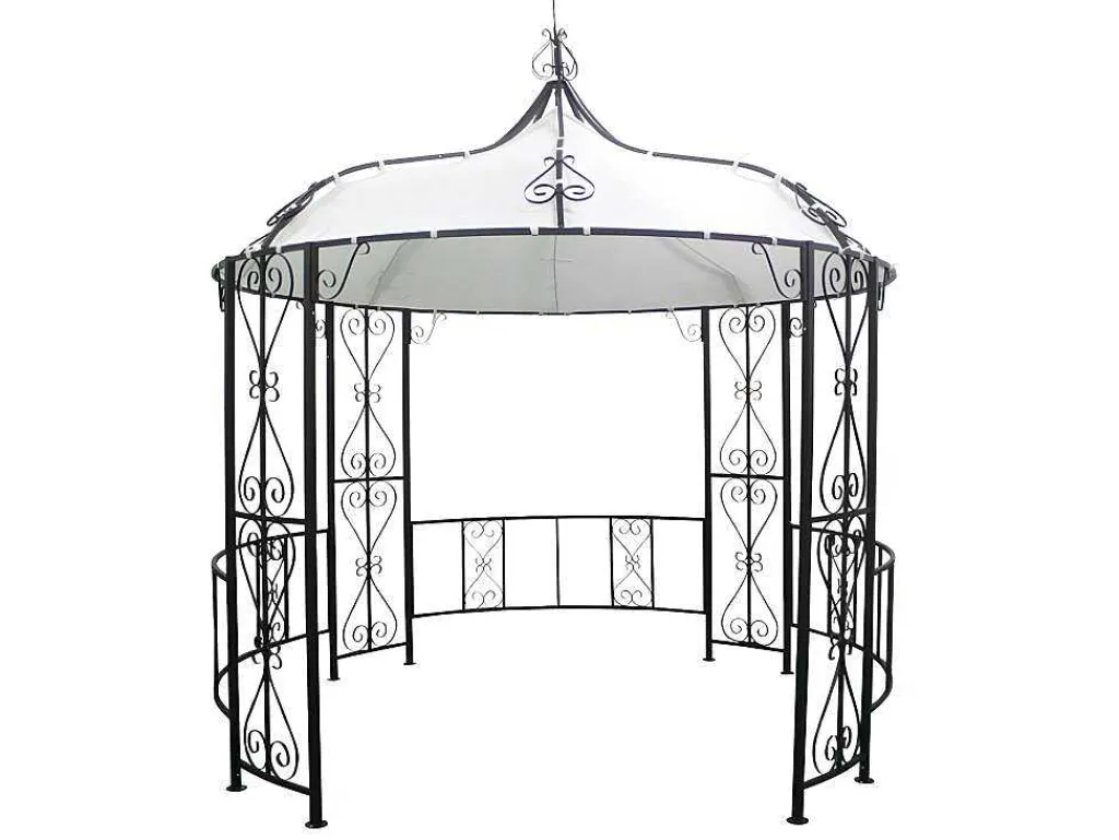 Smeedijzeren Tuinkiosk Van Metaal Tilcara - D300 X H290 Cm - Zwart-EXPERTLAND New