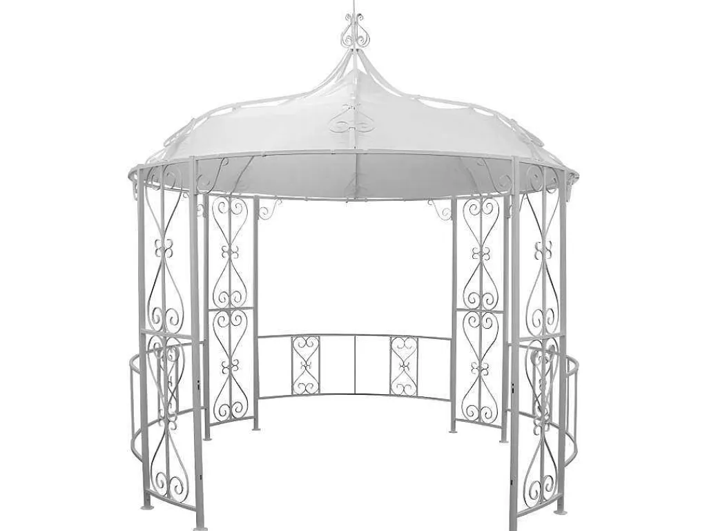 Smeedijzeren Tuinkiosk Van Metaal Tilcara - D300 X H290 Cm - Wit-EXPERTLAND Discount