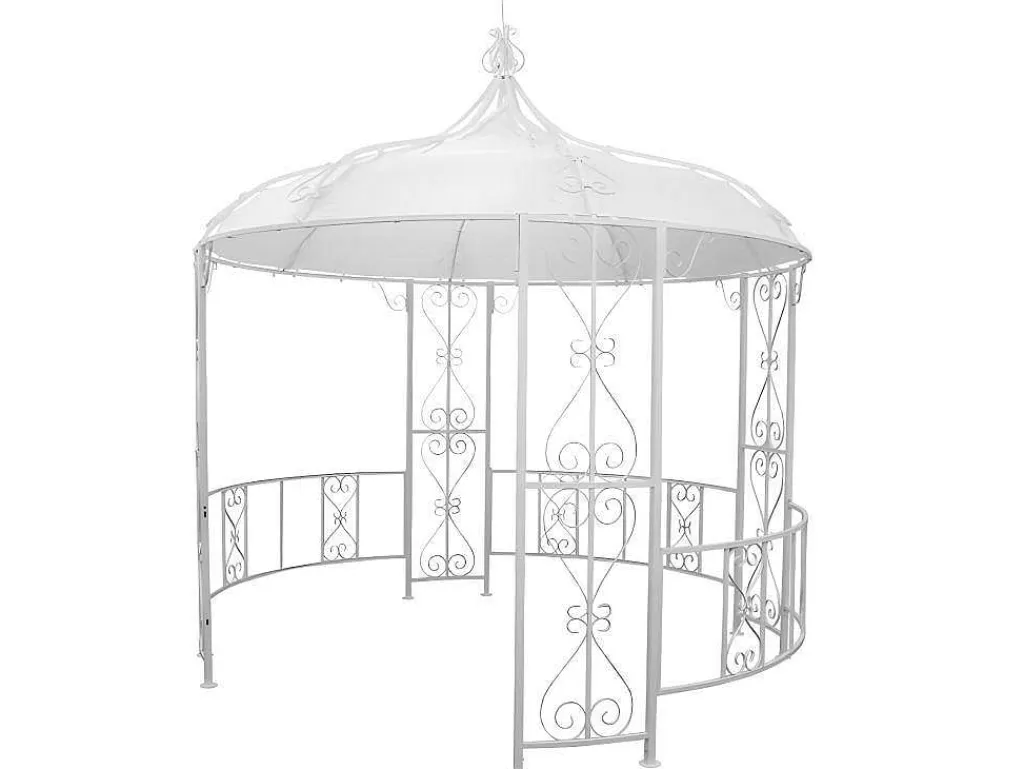 Smeedijzeren Tuinkiosk Van Metaal Tilcara - D300 X H290 Cm - Wit-EXPERTLAND Discount