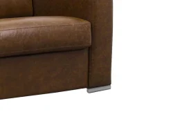 Snel Omgebouwde Slaapbank Met 3 Zitplaatsen In 100% Vintage Karamel Buffelleer En Een Matras Van 18 Cm Delectea Ii-LINEA SOFA New