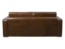 Snel Omgebouwde Slaapbank Met 3 Zitplaatsen In 100% Vintage Karamel Buffelleer En Een Matras Van 18 Cm Delectea Ii-LINEA SOFA New