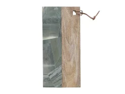 Snijplank Van 2 Materialen - Steen En Mangohout - L38 X D18 - Groen En Naturel - Utena-OZAIA