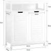 Badkamermeubel Toiletkast Ladekast Kastopbergmeubel Met 2 Deuren, Verstelbare Planken, 70X35X90 Cm, Bzr121-W-Sobuy Hot