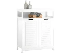 Badkamermeubel Toiletkast Ladekast Kastopbergmeubel Met 2 Deuren, Verstelbare Planken, 70X35X90 Cm, Bzr121-W-Sobuy Hot