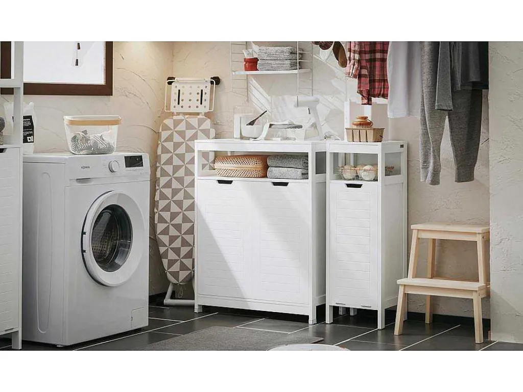 Badkamermeubel Toiletkast Ladekast Kastopbergmeubel Met 2 Deuren, Verstelbare Planken, 70X35X90 Cm, Bzr121-W-Sobuy Hot