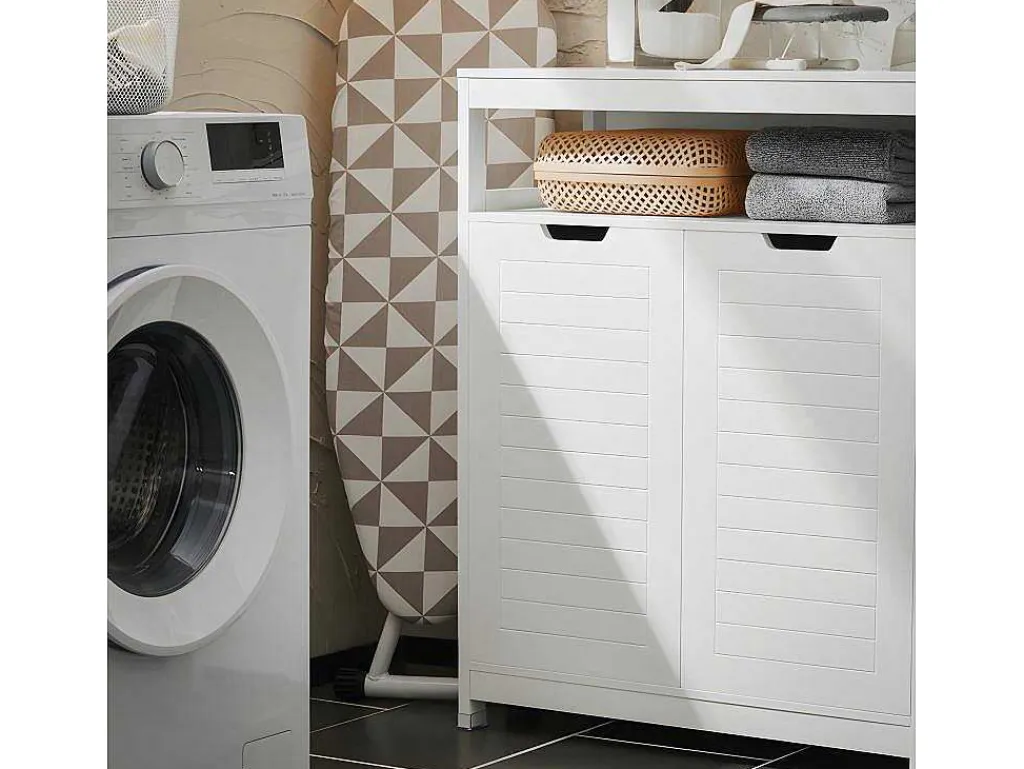 Badkamermeubel Toiletkast Ladekast Kastopbergmeubel Met 2 Deuren, Verstelbare Planken, 70X35X90 Cm, Bzr121-W-Sobuy Hot