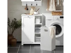 Bzr105-W Waszak Waskast Met 3 Planken En 1 Uitneembare Wasmand-Sobuy New
