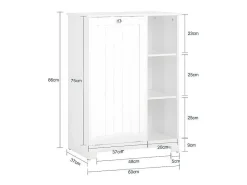 Bzr105-W Waszak Waskast Met 3 Planken En 1 Uitneembare Wasmand-Sobuy New