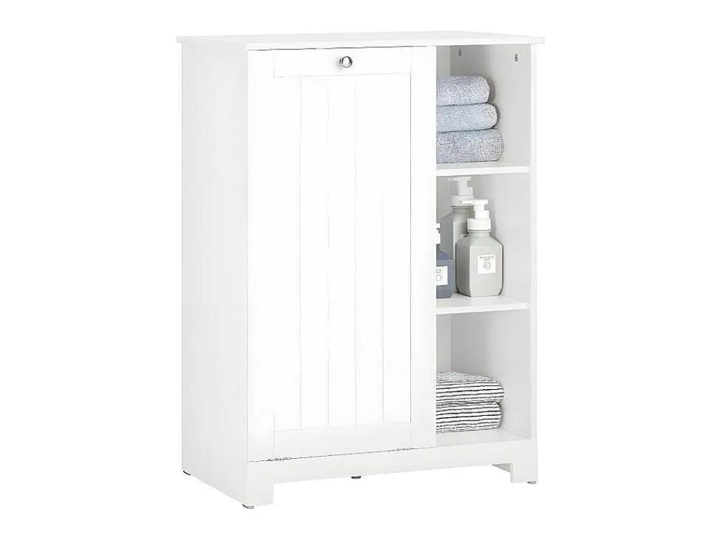 Bzr105-W Waszak Waskast Met 3 Planken En 1 Uitneembare Wasmand-Sobuy New