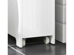 Compacte Toiletkast, Smal Badkameropbergmeubel Op Wielen, Toiletrolhouder Met 1 Kanteldeur, 2 Laden En 1 Open Achtercompartiment, Veelzijdige Opbergwagen, 60X20X75 Cm, Bzr111-W-Sobuy