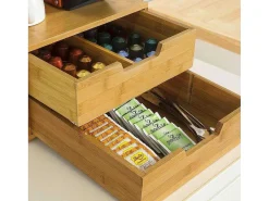 Frg82-N Capsulehouder Met 2 Lades Duurzaam Bamboe Opberglade Koffiecapsule Houder Nespresso-Sobuy New
