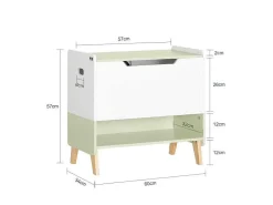 Houten Kinderspeelgoedkist, Speelgoedkist Met Klapdeksel, Speelgoedorganizer Voor Kinderkamer Met 1 Open Vak 60 X 34 X 57 Cm, Kmb91-Gr-Sobuy New