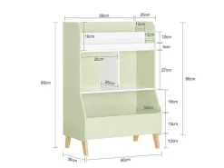 Kinderspeelgoedopbergplank, Boekenplank, Opbergeenheid Voor Kinderkamer, Boekenkast Met 2 Planken En 3 Open Vakken, 60 X 36 X 89 Cm, Kmb90-Gr-Sobuy Best
