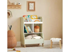 Kinderspeelgoedopbergplank, Boekenplank, Opbergeenheid Voor Kinderkamer, Boekenkast Met 2 Planken En 3 Open Vakken, 60 X 36 X 89 Cm, Kmb90-Gr-Sobuy Best