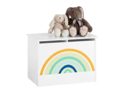 Kmb70-W Speelgoedkist Voor Kinderen, Speelgoed Opbergdoos, Opbergkist Met Scharnierend Deksel, Regenboogdesign, Kinderboekenplank-Sobuy Hot