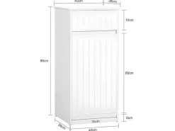Linnenkast, Wasmand, Badkameronderkast, Toiletkast, Opbergmeubel Met 1 Lade En 1 Uitneembare Wasmand, Wit, 40X39X86Cm, Bzr110-W-Sobuy Sale