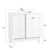 Wastafelmeubel Badkamermeubel Wastafelopbergkast Met 2 Schuifdeuren Wit Lph 60 X 30 X 61 Cm Bzr142-W-Sobuy Clearance