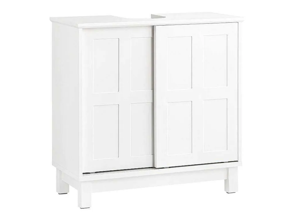 Wastafelmeubel Badkamermeubel Wastafelopbergkast Met 2 Schuifdeuren Wit Lph 60 X 30 X 61 Cm Bzr142-W-Sobuy Clearance